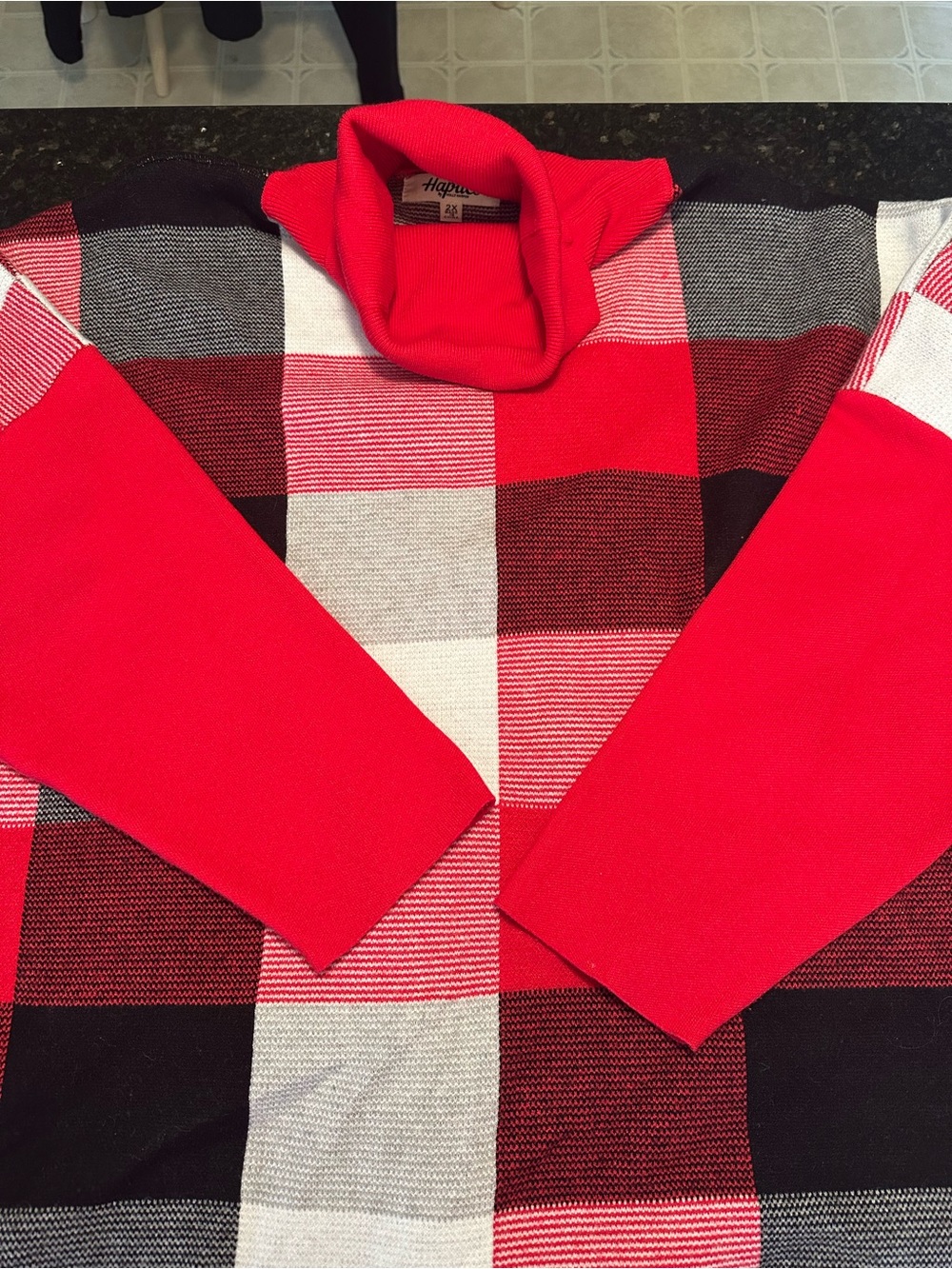 Hapuka Red Buffalo-Check Turtleneck Sweater